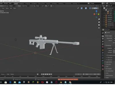BARRET M82A1 Free low-poly 3D model