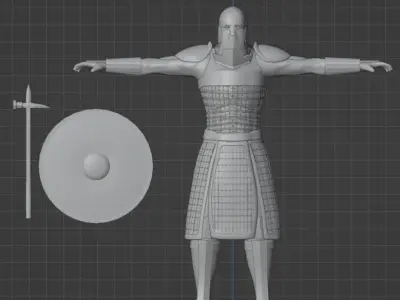 Knight in armor 3D model 6