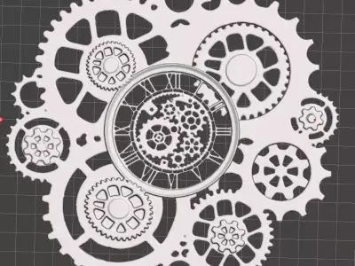 steam punk clock 3D print model