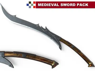 Lowpoly Medieval Sword Pack-HQ Low-poly 3D model