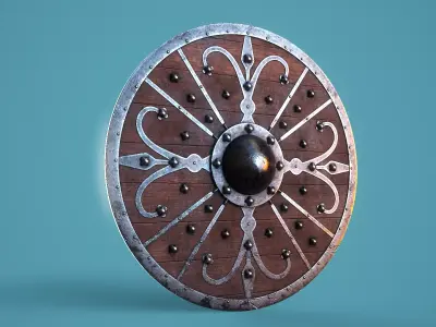 Viking Shield Low-poly 3D model 18