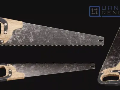 HandSaw 001 Low-poly 3D model