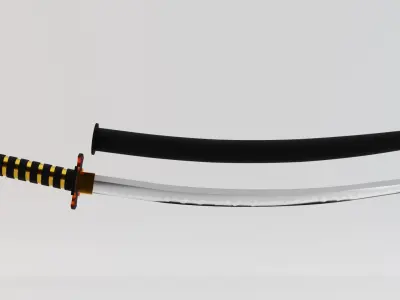 Katana samurai sword Free 3D model 3