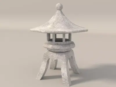 Japanese Stone Lanterns 3D model