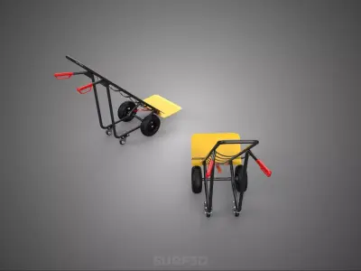 ADJUSTABLE FOLDING PLATE BASE BED POSITION HAND TRUCK PLATFORM 4 3D model