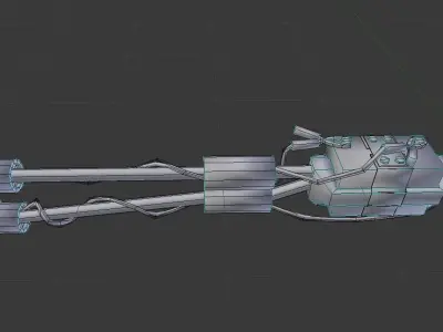 Power Spear made of junk  Low-poly 3D model