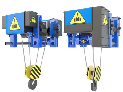 Electric crane hoist 3D model