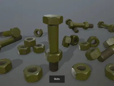 Bolts Collection 1 screws and 3D Model Pack