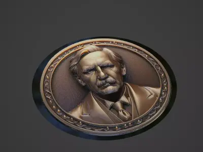 Niels Bohr Medallion 3D print model