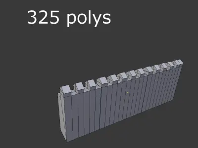 castle wall Low-poly 3D model
