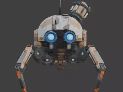 Sci-Fi Maintenance Drone 3D Model Low-poly 3D model