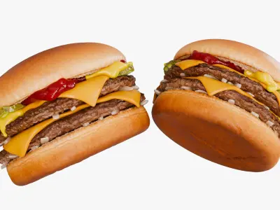Cinematic Double Cheeseburger Burger  purchase 3D model