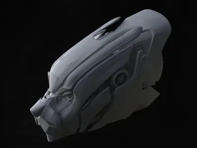 Mecha Panther Low-poly 3D model