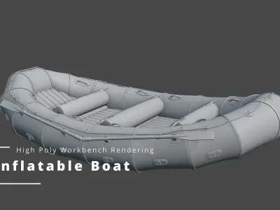 Inflatable Rafting Boat 3D model