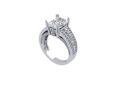 Radiant Art Deco Ring 3D print model 6
