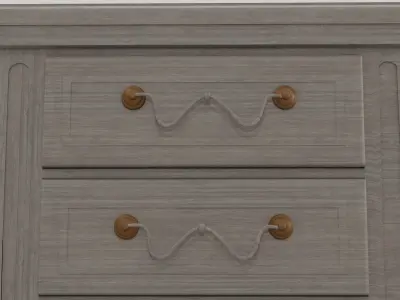 Wooden Dresser Low-poly 3D model