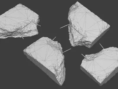 Scanned Construction Debris Pack Low-poly 3D model