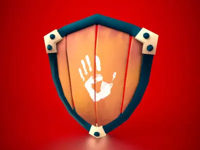 Low-Poly Shield with hand Low-poly 3D model