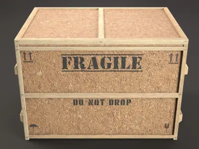 Chipboard cargo box Low-poly 3D model