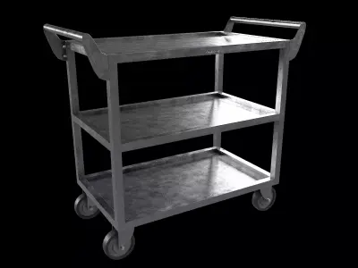 Stainless steel Heavy duty Cart  Low-poly 3D model