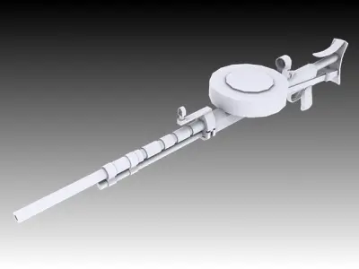 Degtyaryova Tankovy Machine Gun Low-poly 3D model