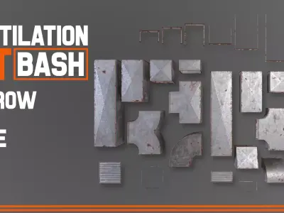 Ventilation Kit-Bash Low-poly 3D model