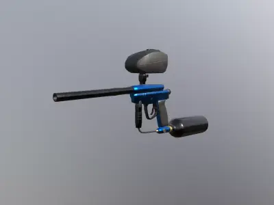 Modular Paintball Gun Low-poly 3D model