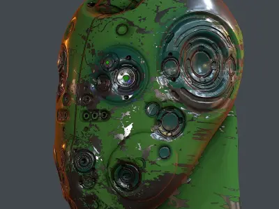 Gas mask helmet 3d model scifi Low-poly  Low-poly 3D model 77
