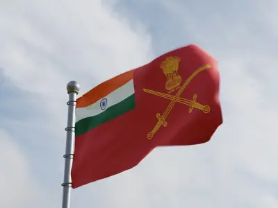Animated India Flags 3D model