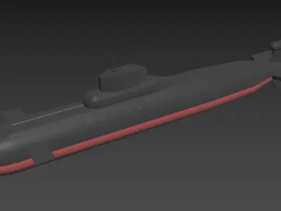 submarine 3D model 9