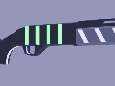 low poly cyber gun Free low-poly 3D model