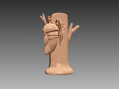 Kakuna waiting on tree Pokemon OBJ STL 3D print model