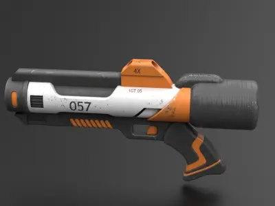 Sci-fi flame gun 3D model