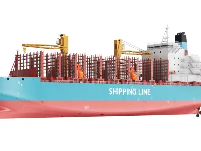 Two Detailed Ships Containers And Tanker 3D model