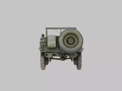 Vintage Military Jeep Low-poly 3D model