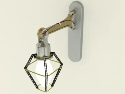 Industrial wall lamp 3D model buy