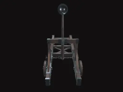 Medieval Catapult V02 New Low-poly 3D model