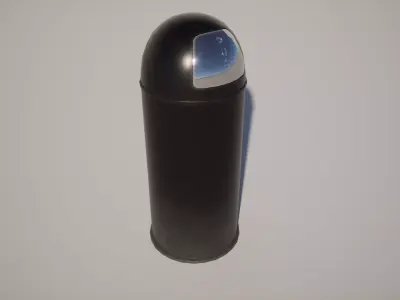  Trash Push Can Low-poly 3D model
