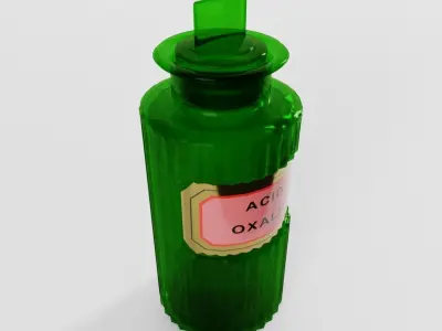 Antique Victorian Apothecary Bottle 01 3D model
