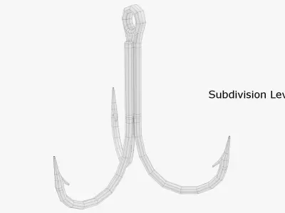 Fishing Hook 2 3D model purchase