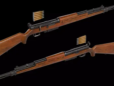 Norwegian Brondby military rifle Low-poly 3D model