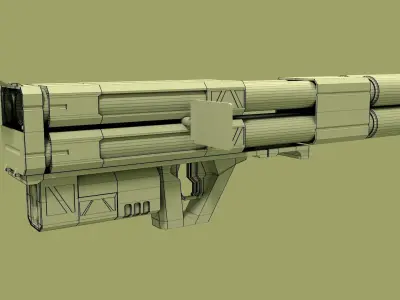 sci fi rocket launcher 3D model purchase
