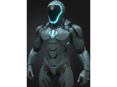 Futuristic Sci Fi Armored Soldier Low-poly 3D model