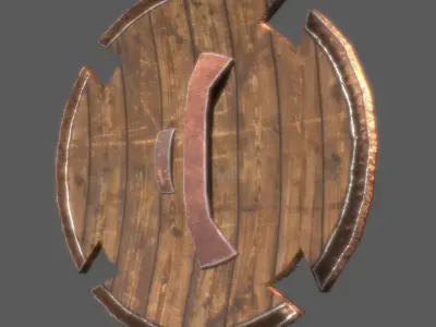 fantastic shield Low-poly 3D model