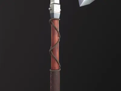 Battle axe game-ready Low-poly 3D model