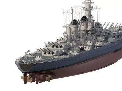 WW2 US NAVY Montana class battleship 3D model
