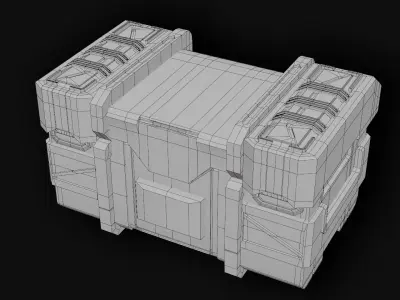 Black Millitary Crates 3D model