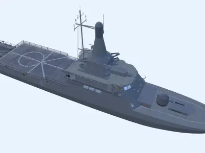 Littoral Mission Vessel Low-poly 3D model