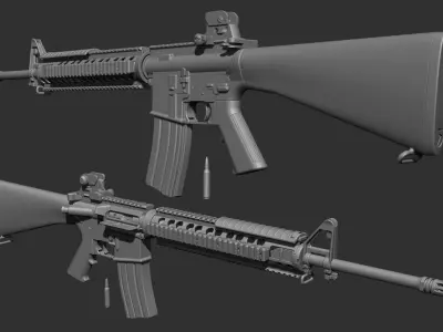 M16A4 Rifle 3D model purchase