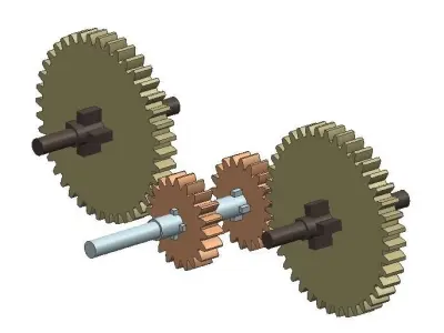 simple gear box Free 3D model